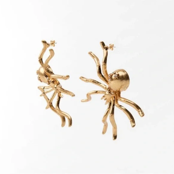 ZARA Bejeweled gold Spider Earrings - Picture 3 of 4